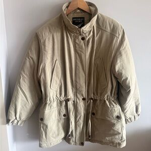 Bromley Sport Real Down Beige Puffer Jacket Waist Drawstring Women’s Size S
